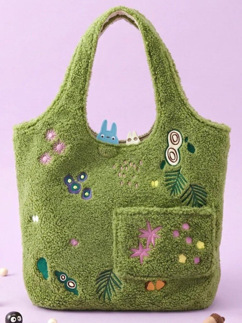 My Neighbor Totoro Forest Sherpa Tote Reversible NWT NEW